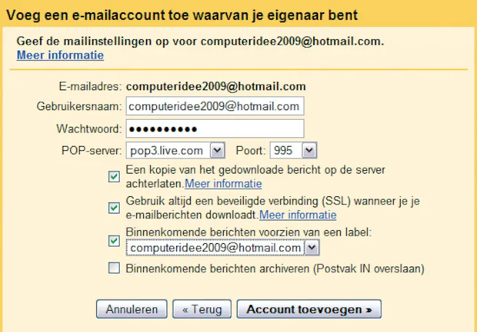 Verstuur en ontvang uw Hotmail in Gmail-16474181