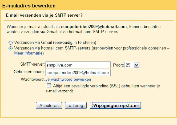 Verstuur en ontvang uw Hotmail in Gmail-16474184