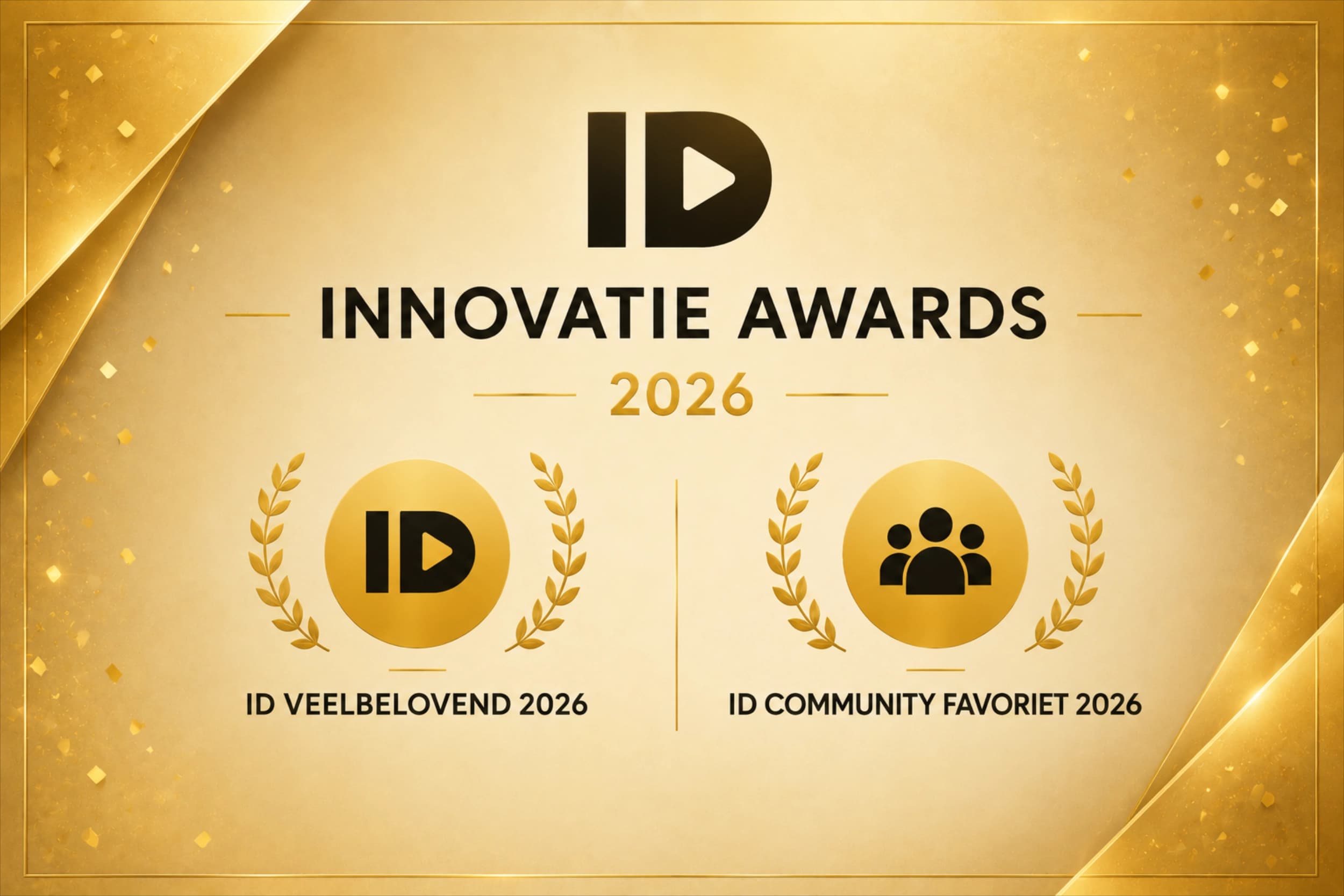 ID Innovatie Awards 2026, met de twee prijzen ID Veelbelovend 2026 en ID Community Favoriet 2026