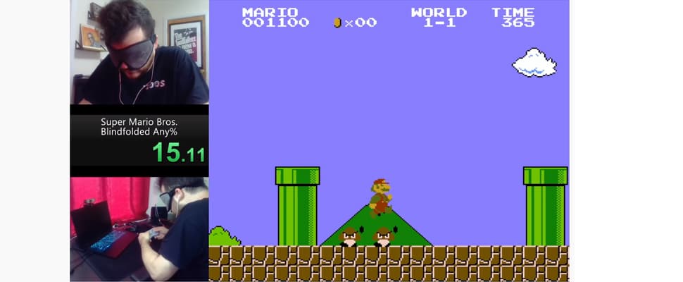 Geblinddoekte gamer speelt Mario in recordtempo uit 