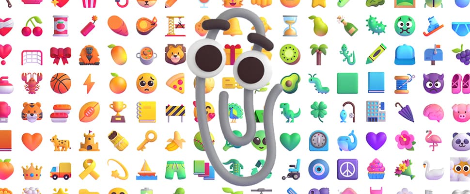 Microsoft herontwerpt 1800 emoji, gastrol voor Clippy