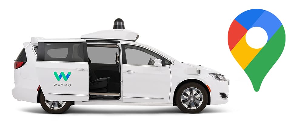 Zelfrijdende taxi van Google op te roepen in Maps