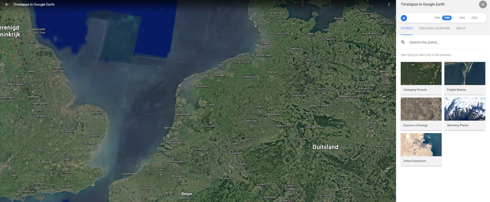 Google Earth: Timelapse van aarde met miljoenen satellietfoto's uitgebreid