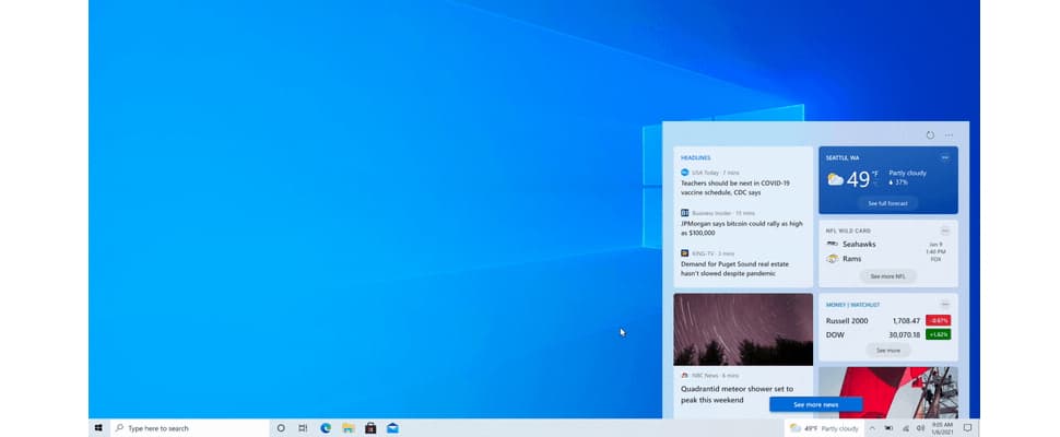 Microsoft test weerbericht en nieuws in taakbalk Windows 10