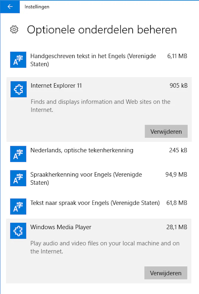 IE 11 en Windows Media Player makkelijker te verwijderen uit Windows 10 Creators Update-15754993