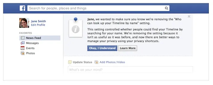 Facebook schrapt privacyoptie die gebruikers 'onvindbaar' maakt-15755023