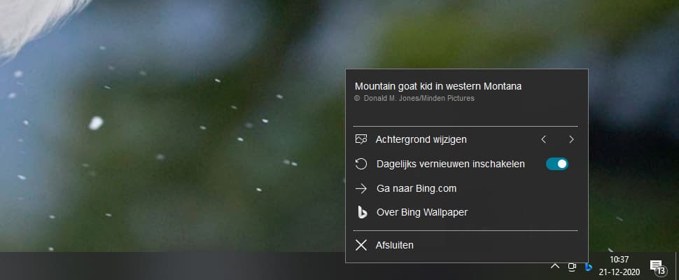 Elke dag een nieuwe achtergrond met Bing Wallpaper-app