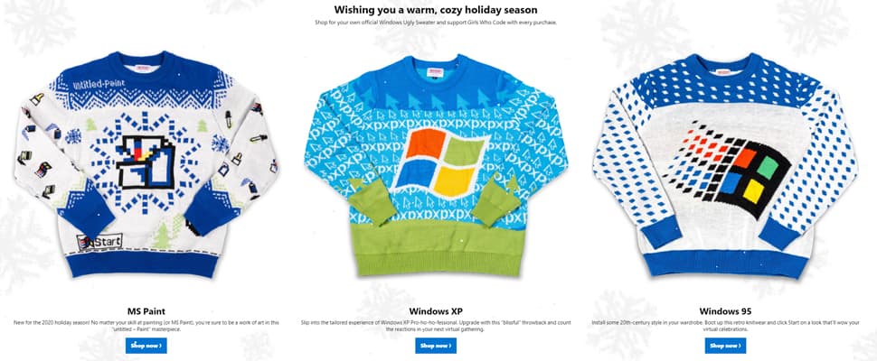 Microsoft verkoopt 'lelijke kersttruien' voor goed doel
