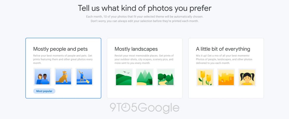 Google test abonnement op geprinte foto's