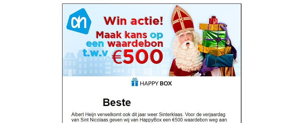 Phishingmail van Sinterklaas in omloop