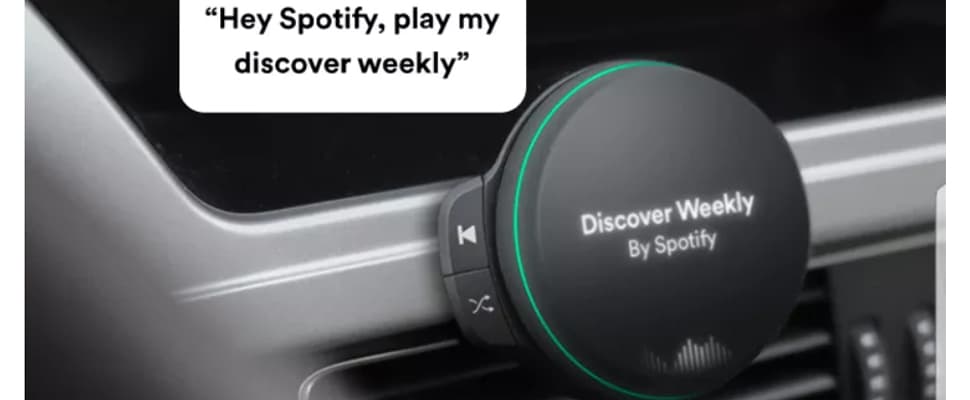 Spotify-speaker voor in de auto duikt op