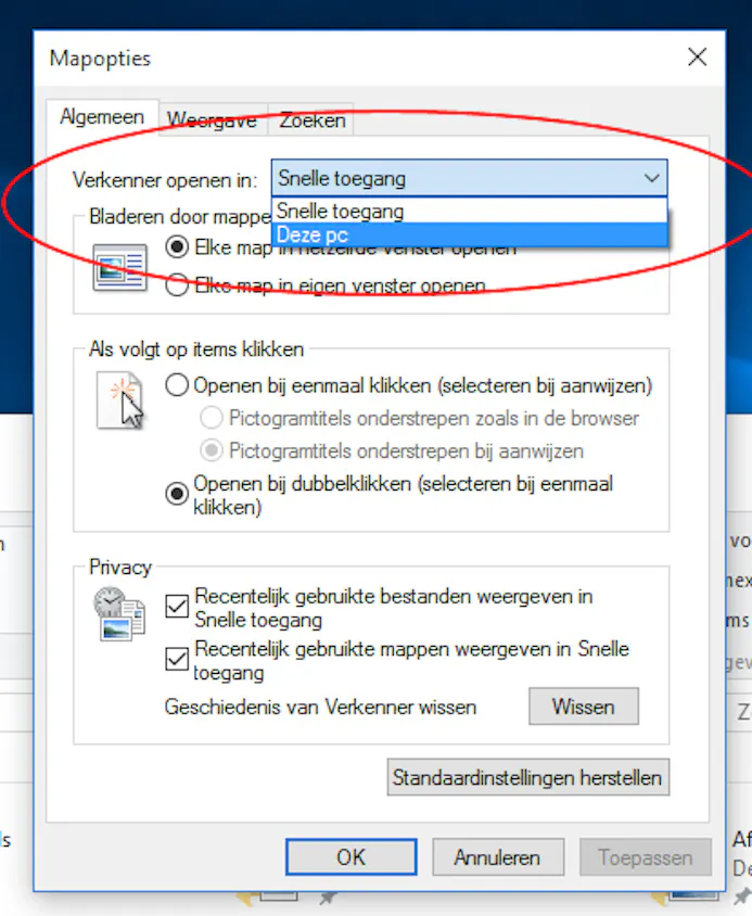 Windows 10: Snelle toegang vervangen voor Deze pc in Verkenner-15796524