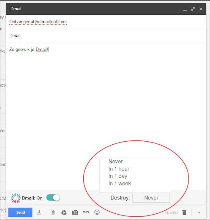 Chrome-extensie Dmail laat je e-mails terugtrekken-15796815