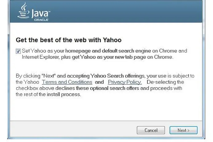 Ask Toolbar maakt plaats voor Yahoo bij Java-installatie-15797198
