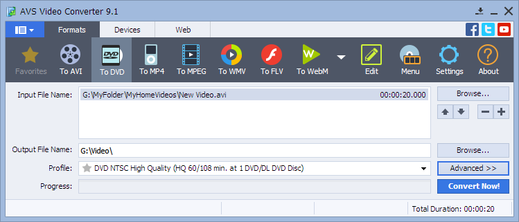 Dvd's converteren met AVS Video Converter