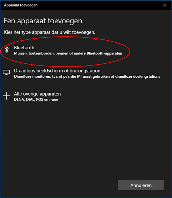 Bluetooth-apparaten verbinden met Windows 10-15984837