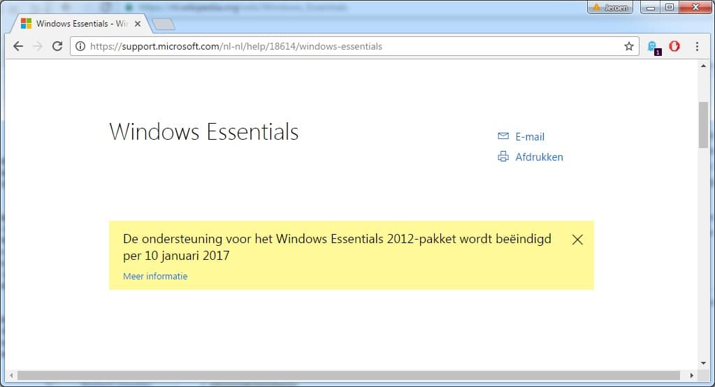 Microsoft stopt met Windows Essentials