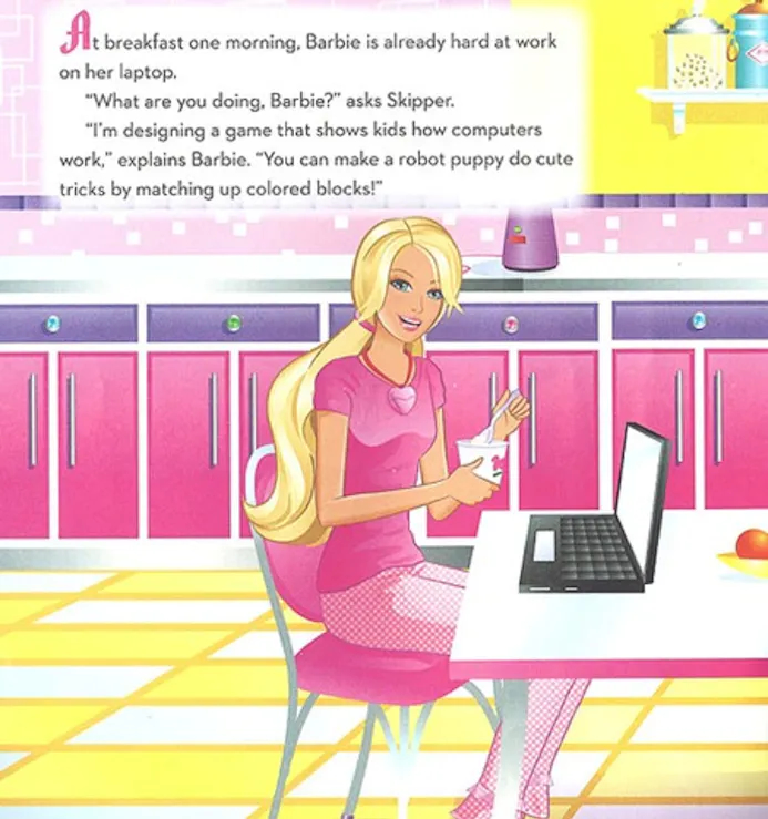 Veel kritiek op computeranalfabete Barbie-15985323
