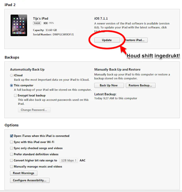 Hoe zet je de originele iOS 8 terug op je iPhone of iPad?-15986494