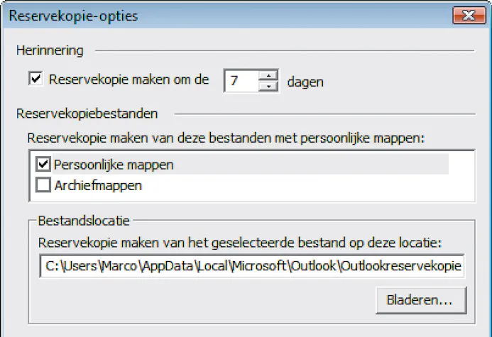Backup voor Outlook 2007-15992273