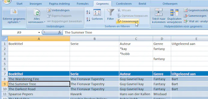 Maak een database in Excel 2007-15992984