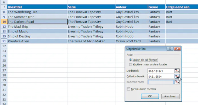 Maak een database in Excel 2007-15992987