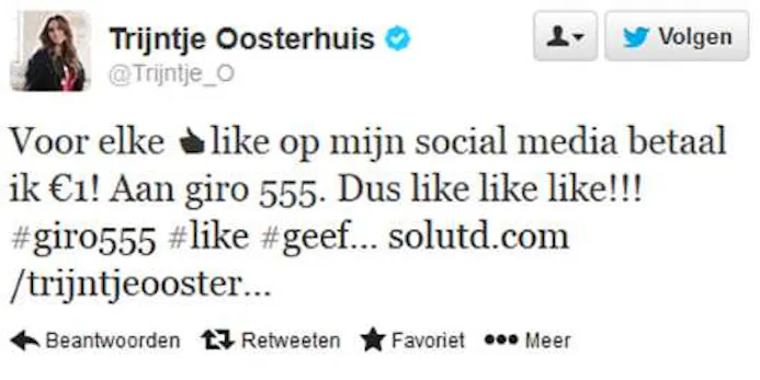 Trijntje Oosterhuis genomineerd voor slechtste sociale-media-actie-15996240