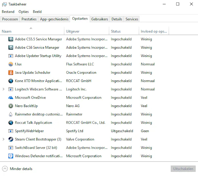 Automatisch opstartende programma's Windows 10 op de schop-16022501