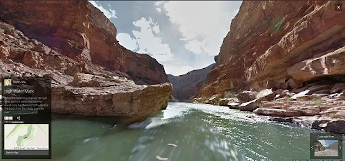 Google laat gebruikers door Grand Canyon varen met Street View-16251899