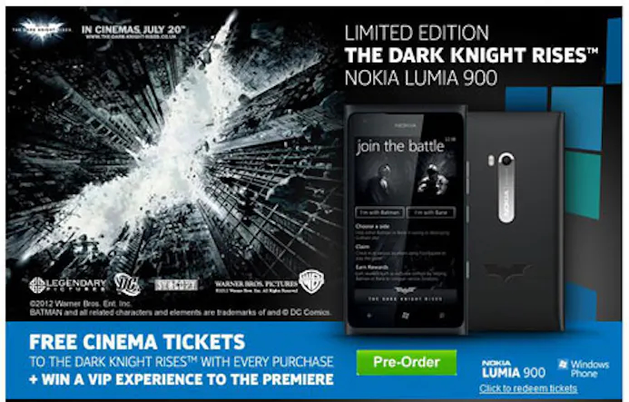 Nokia Lumia 900 Dark Knight Rises kost 600 Britse pond-16252261
