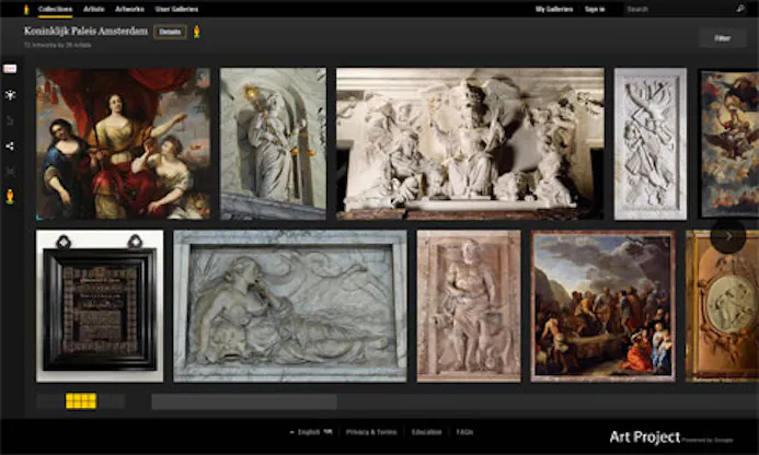 Google Art Project biedt virtuele rondleiding Koninklijk Paleis-16254436