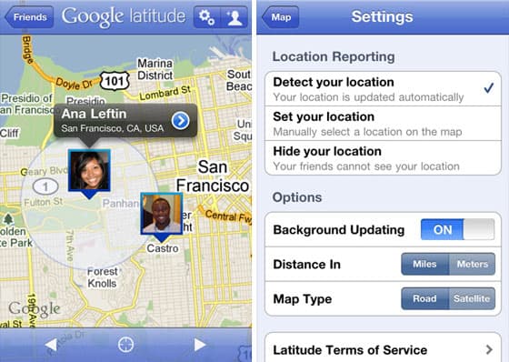 Check In met Google Latitude voor iPhone