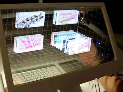 Microsoft transparant 3D-bureablad met Kinect