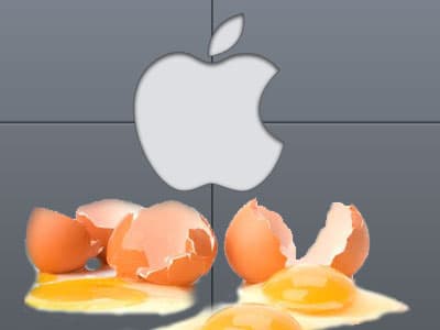 Apple Store bekogeld met eieren