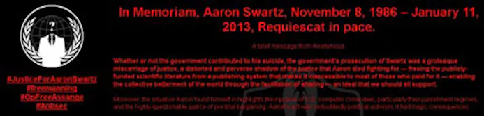 Zelfmoord Aaron Swartz leidt tot protest-16392993