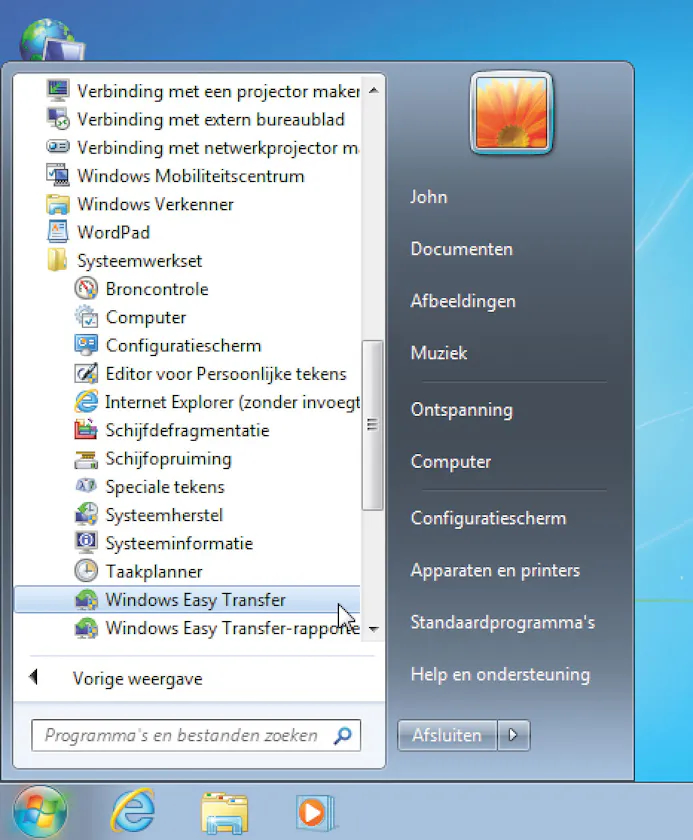 Van XP naar Windows 7: Windows Easy Transfer-16431493