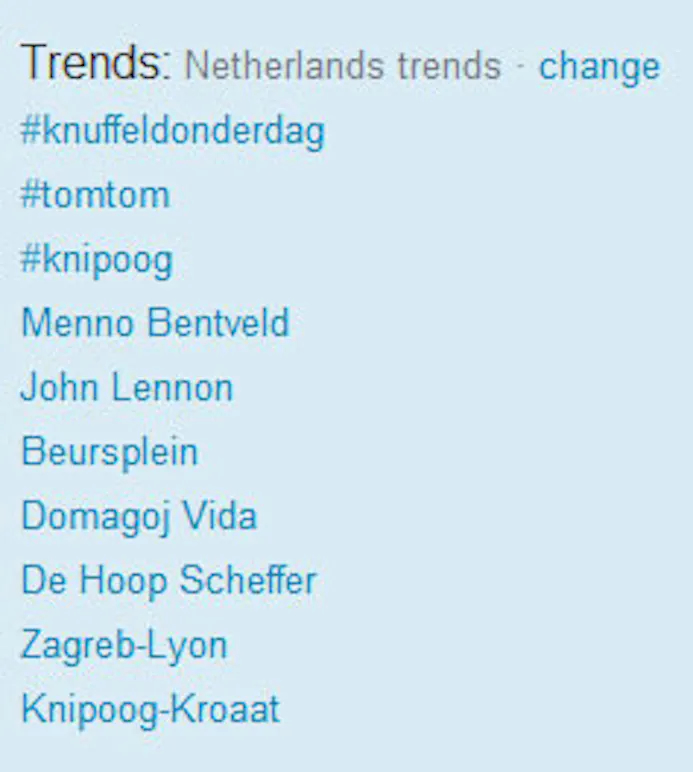 'Knipoog-Kroaat' trending topic Twitter-16431723