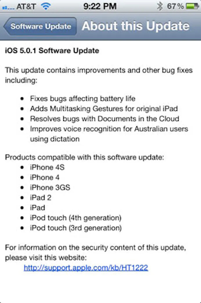 iOS 5.01 update lost batterijprobleem op [UPDATE]-16438914