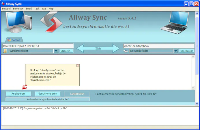 Bestanden synchroniseren met Allway Sync-16473665