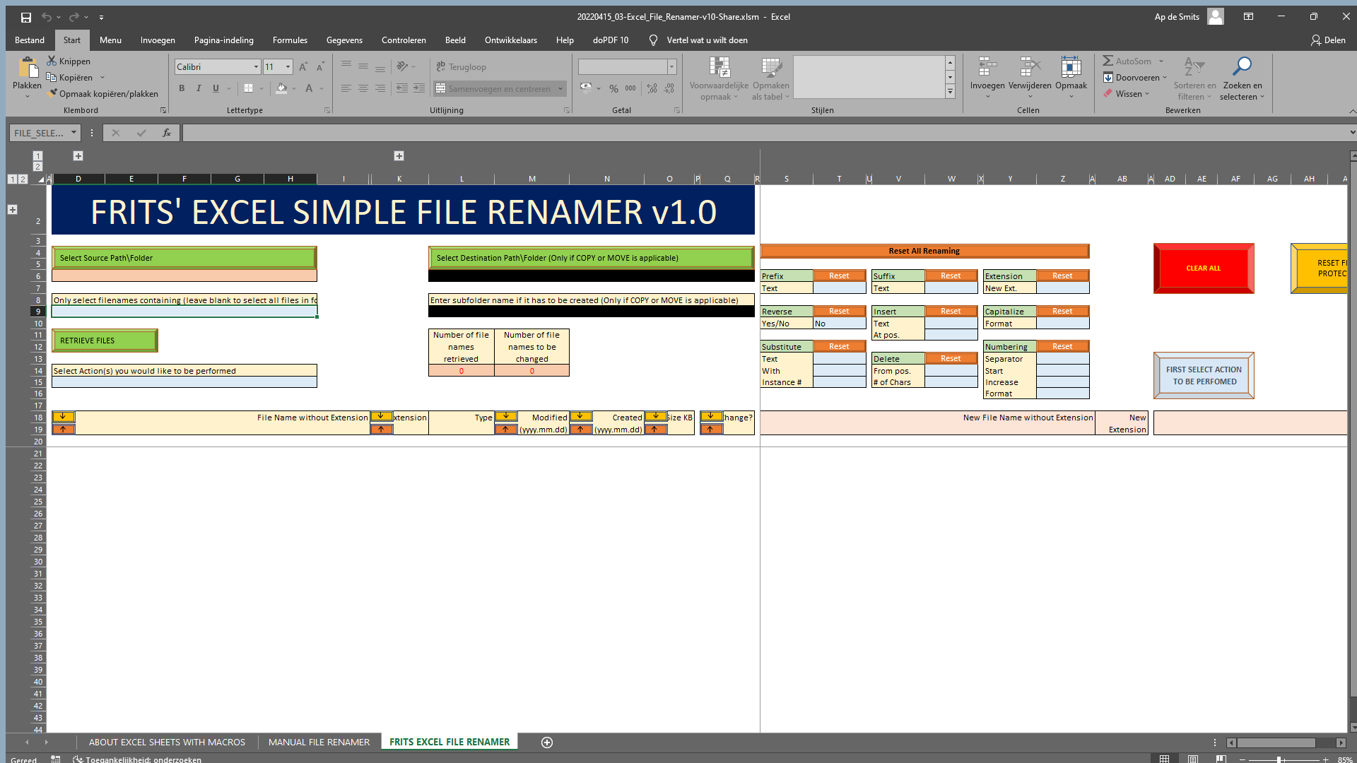 Excel Simple File Renamer - Hernoem bestanden met Excel