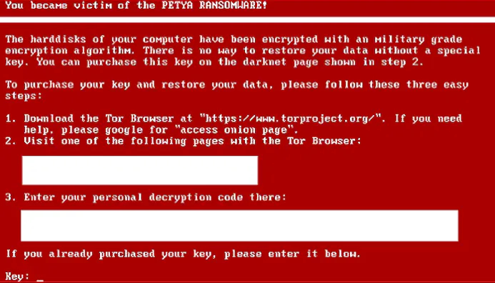 In 2017 was er een enorme uitbraak van de Petya-ransomware.