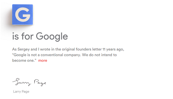 Google krijgt moederbedrijf genaamd Alphabet