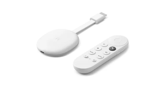 De Chromecast met Google TV komt met een (infrarood-)afstandsbediening.