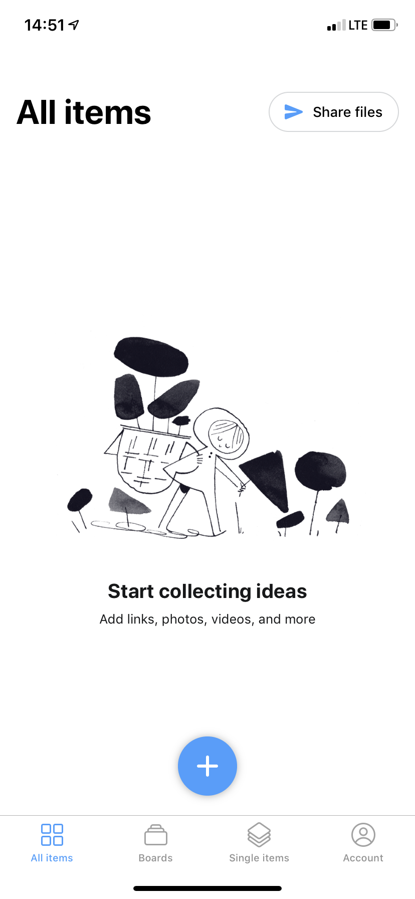 Sla elk idee op via Collect