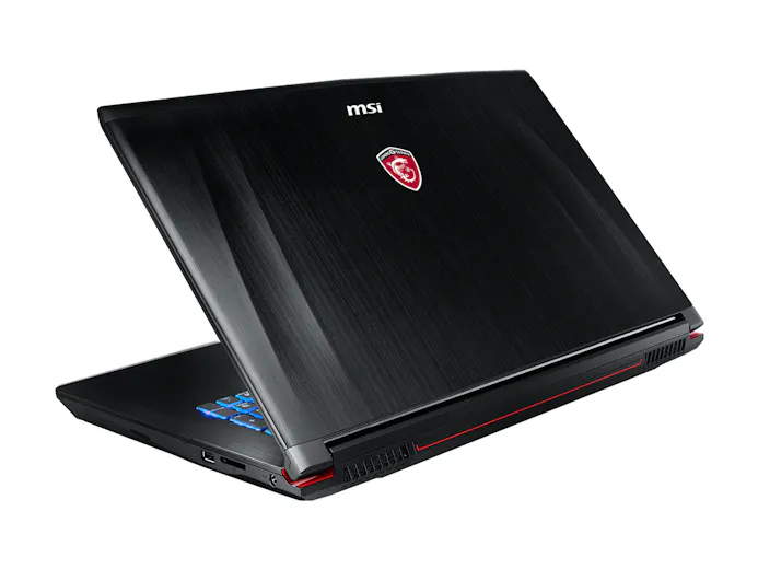 De laptop is grotendeels vervaardigd uit zwart aluminium.