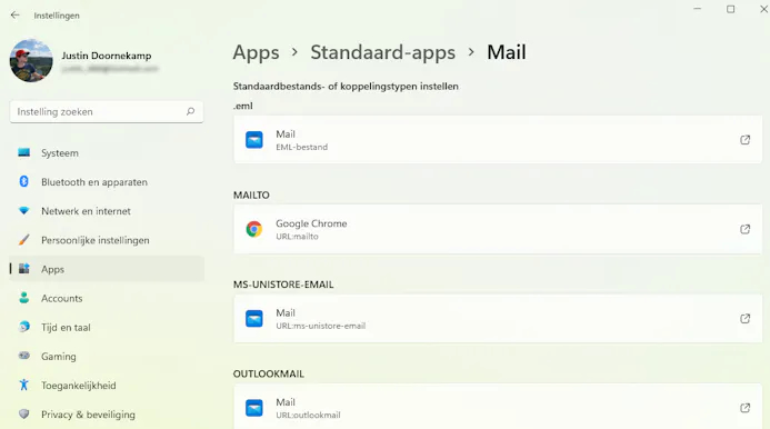 Mailto:-linkjes worden nu standaard in Chrome geopend. Kies hier voor je favoriete mailapp.