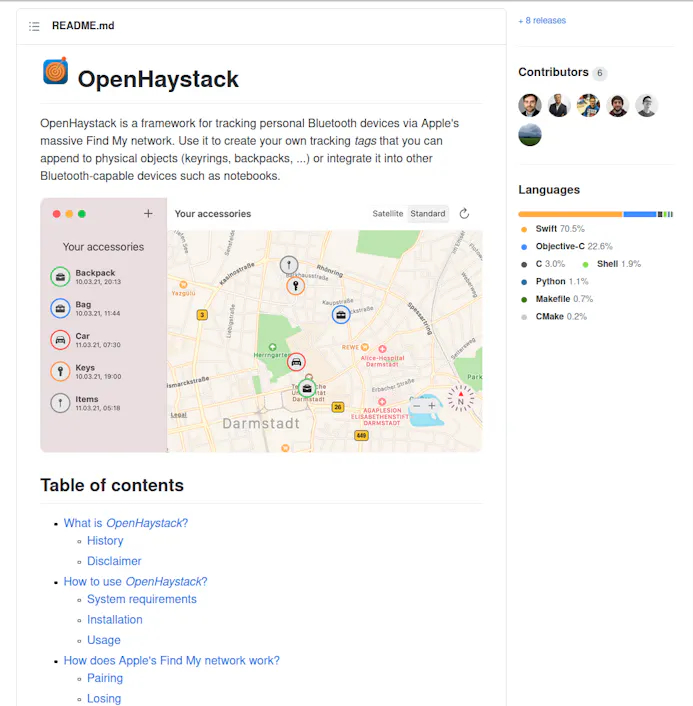 Met OpenHaystack maak je je eigen bluetooth-trackers die het Zoek mijn-netwerk van Apple gebruiken.