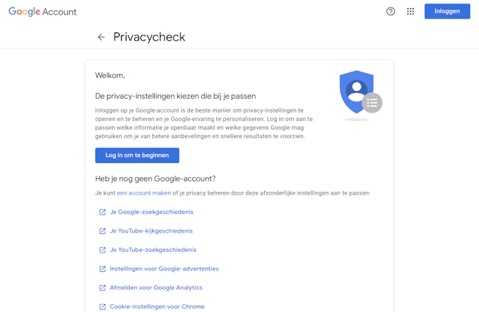 Op de pagina Privacycheck zijn alle privacyinstellingen bij elkaar verzameld.