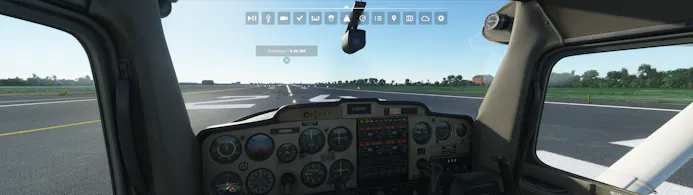 05 In de cockpit van de Cessna 152 op de startbaan van Rotterdam Airport.