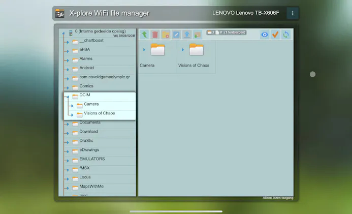 X-plore File Manager voor Android kan desgewenst ook een gelikte webinterface serveren.